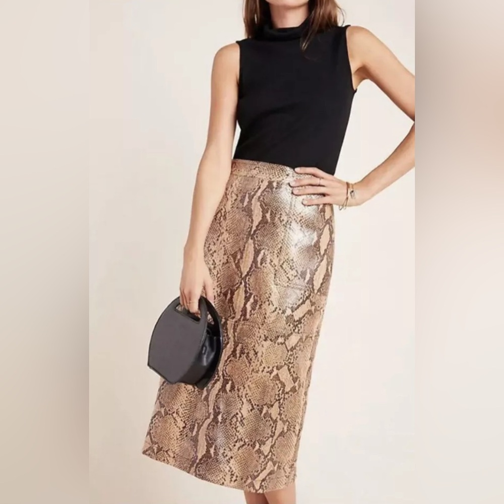 Current Air Anthropologie classy Snake Print Skirt